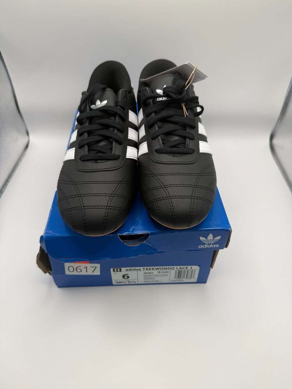Adidas Taekwondo Lace J Sneakers Black White Size 6
